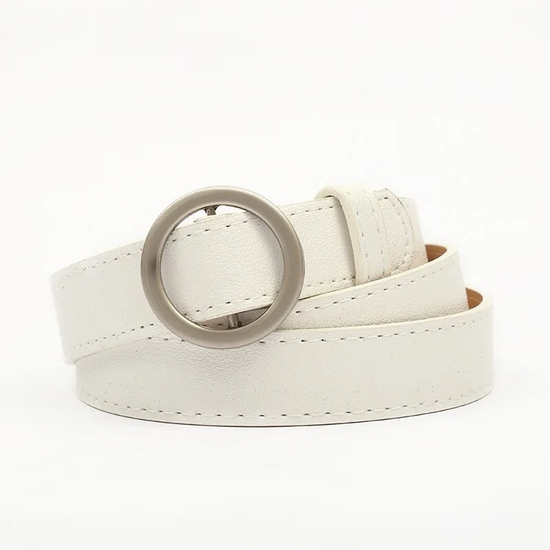 White Leather Belt