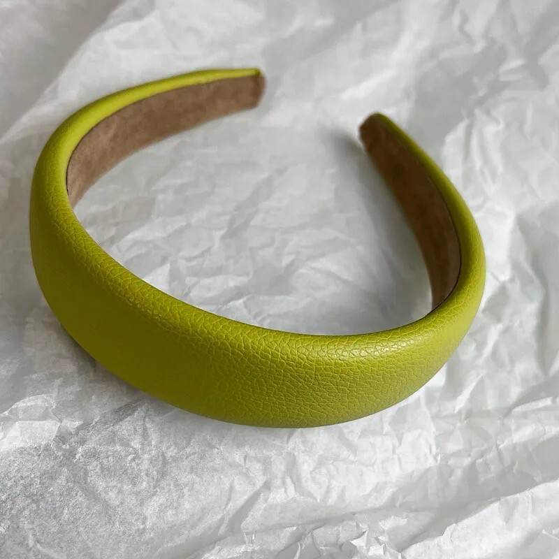 Lemon Green Leather Headband