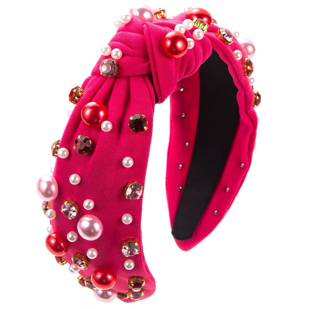 Rose Red Pearl Headband