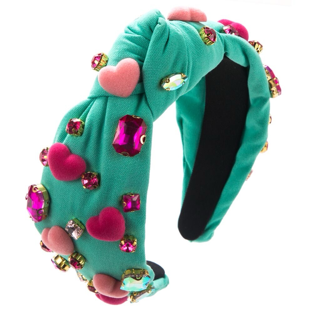 Aqua Hearts Headband