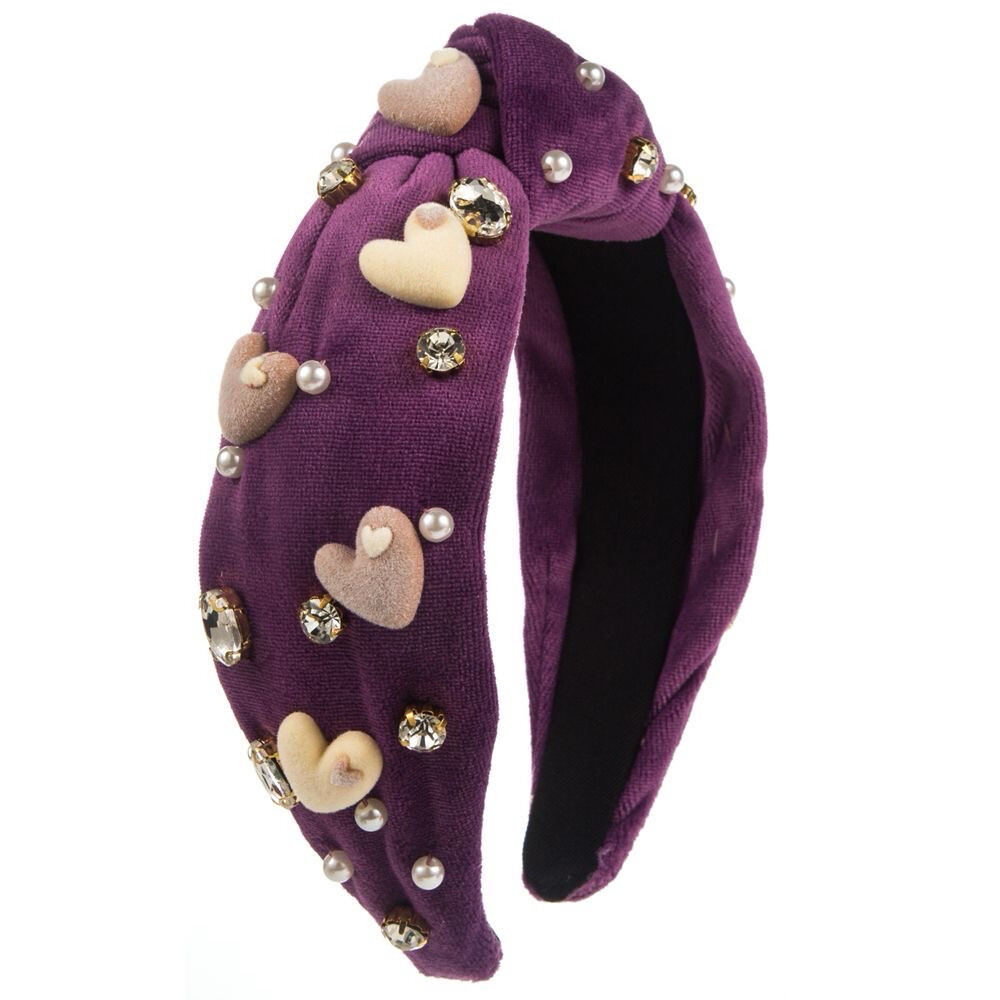 Purple Hearts Headband