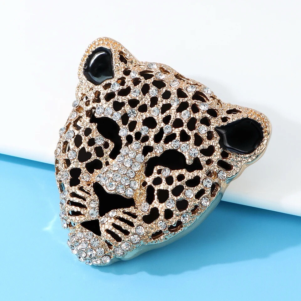 Gold silhouette Tiger Brooch