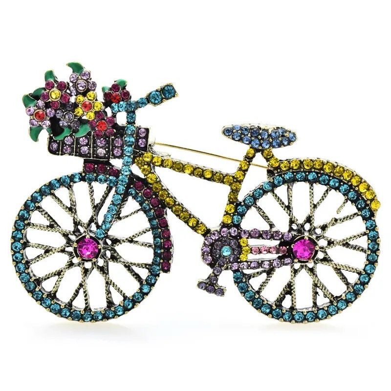 Flower Bicycle Brooch