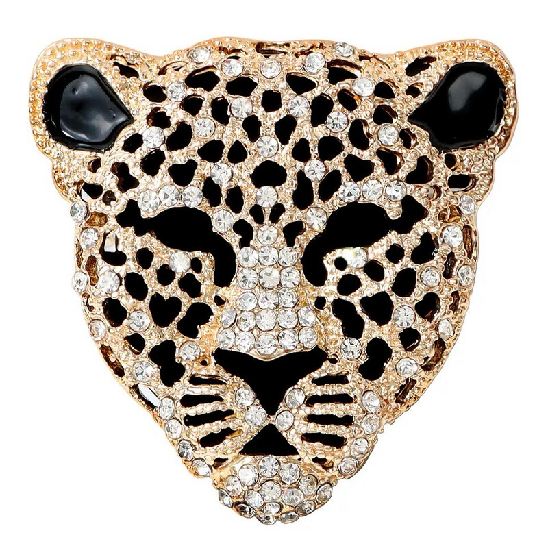 Gold silhouette Tiger Brooch