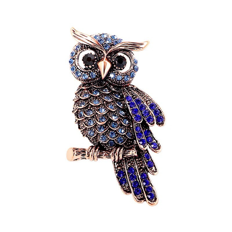 Owl Blue Brooch