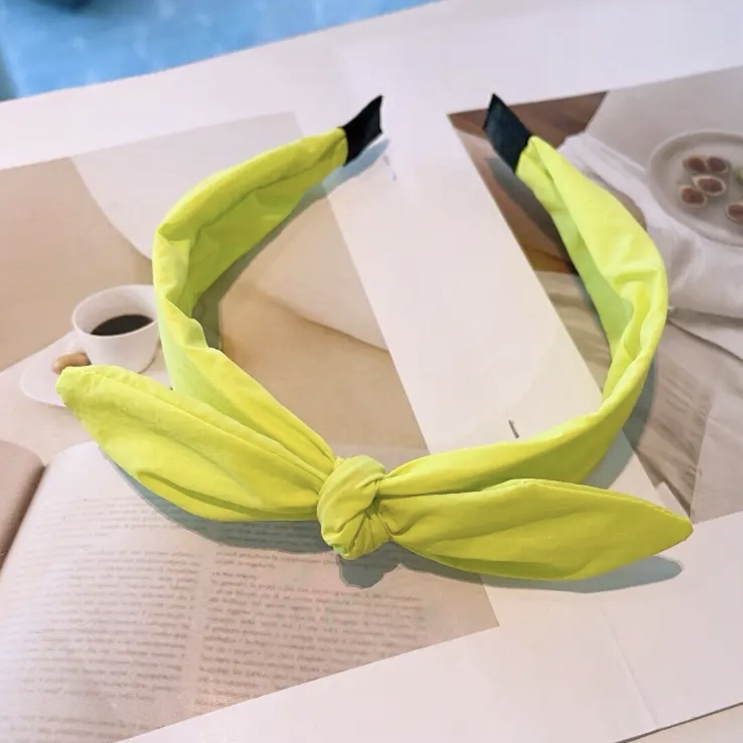 Yellow Neon Bow Headband
