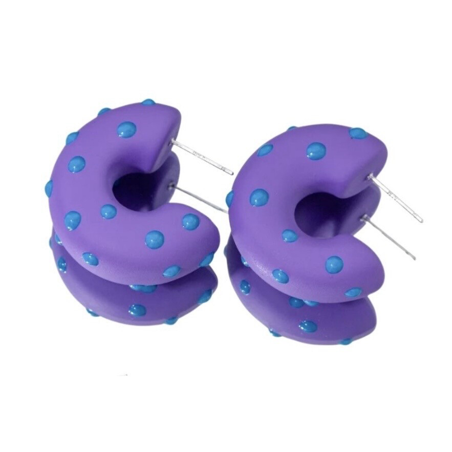 Purple Chunky Hoops