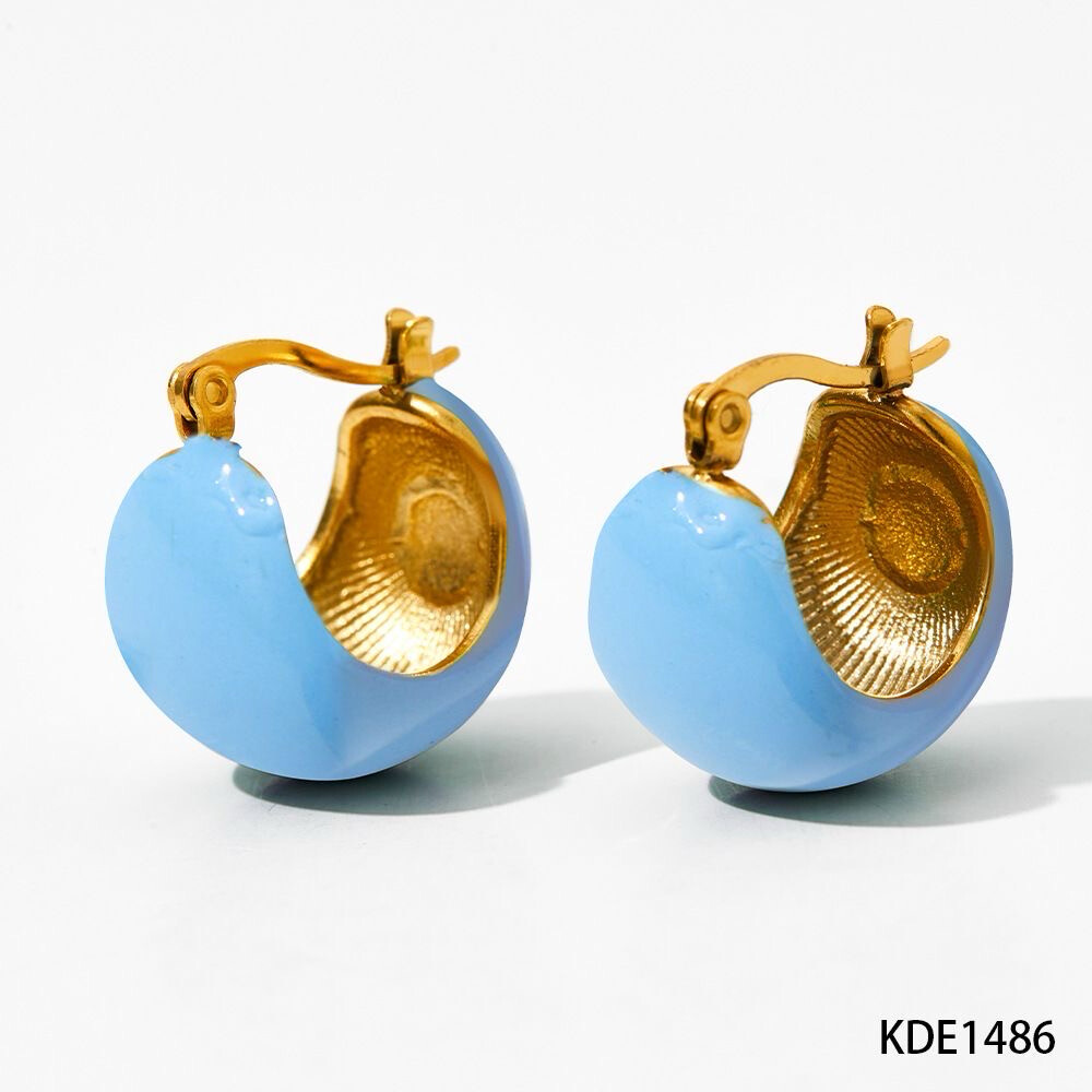 Argollas con Baño de Acrílico Celeste Claro