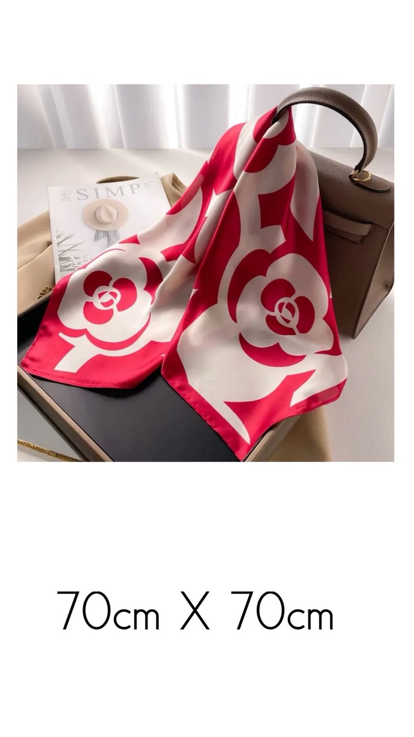 Rose Red &amp; White Scarf