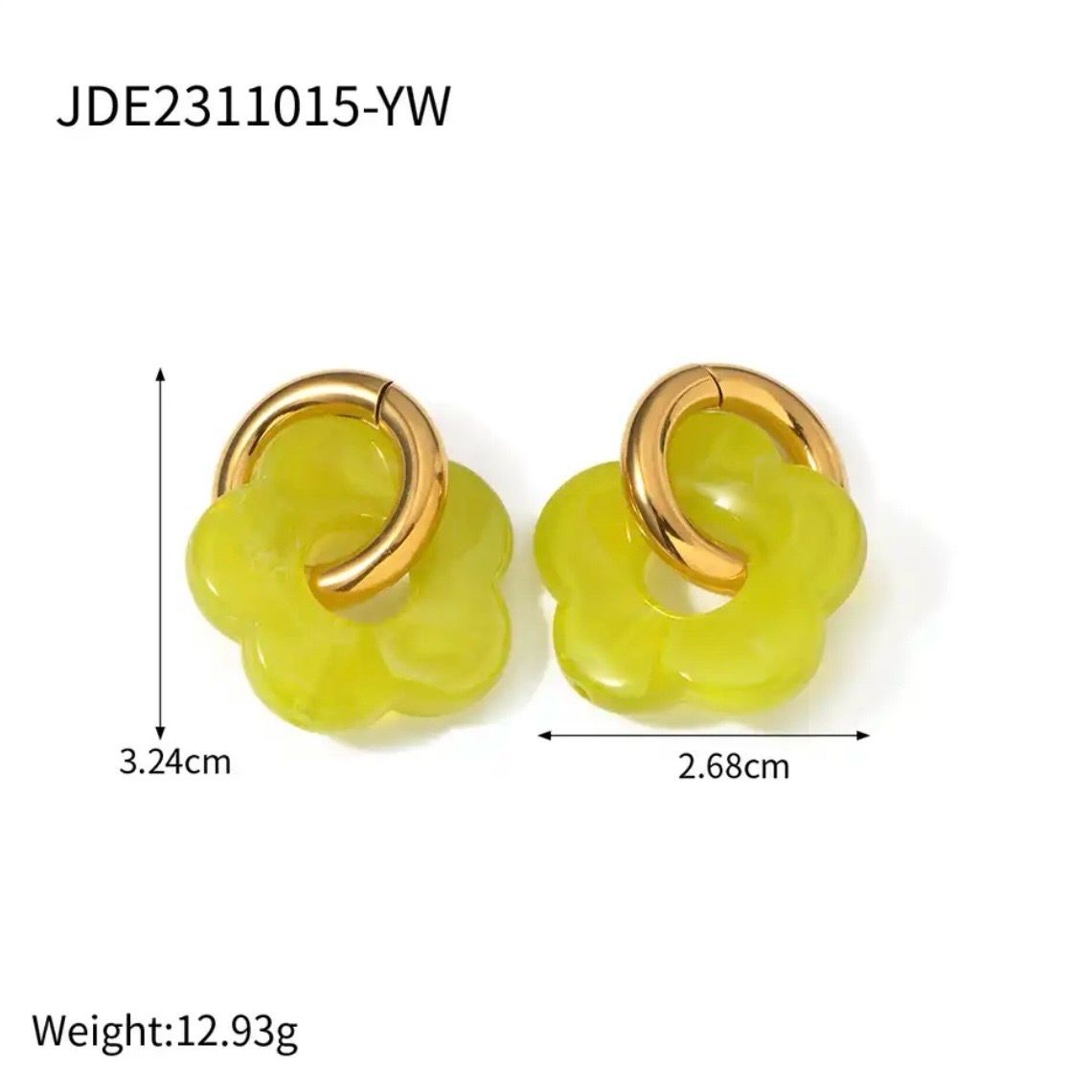 Green Flower Earring
