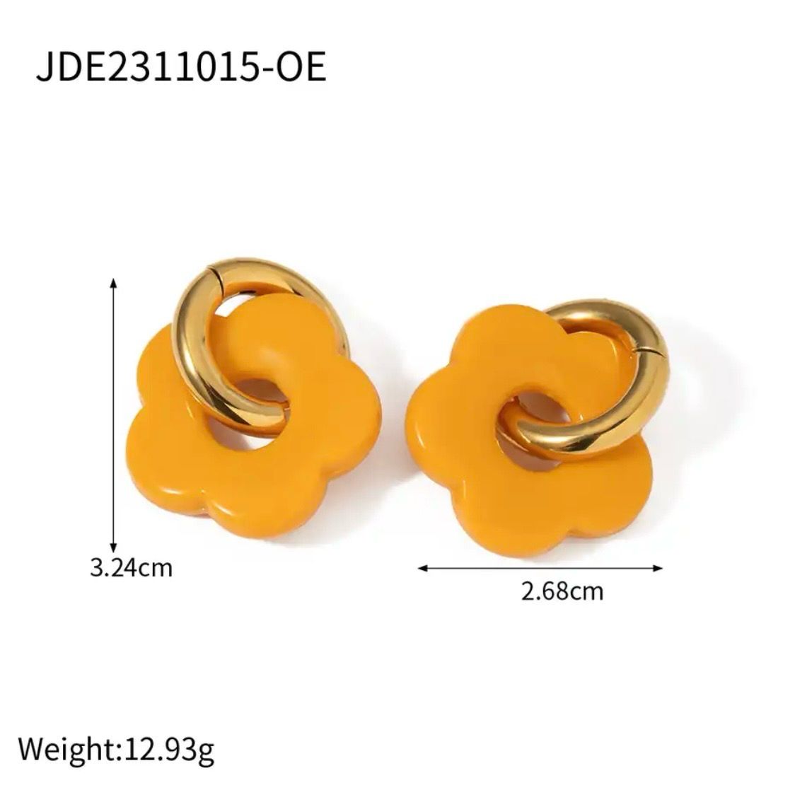Orange Yellow Flower Earring