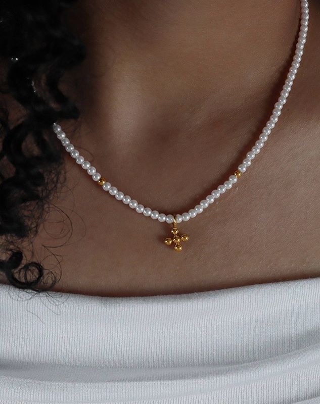 Cross Pearl Necklace