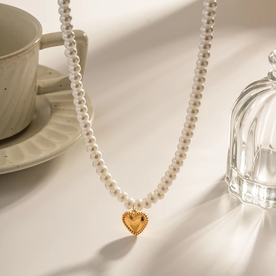 Collar Perlas Corazón