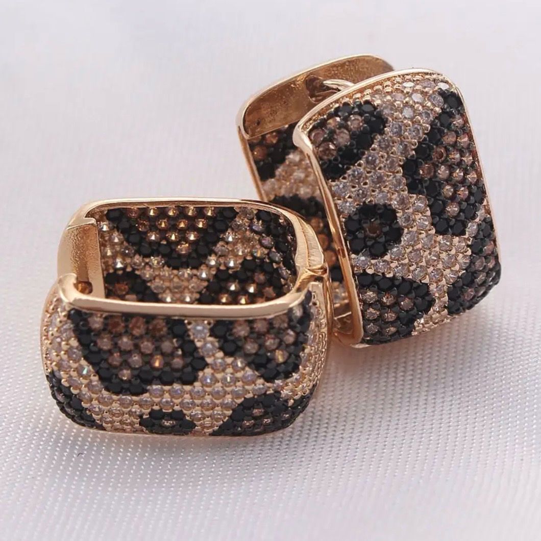 Cheetah print Zirconia Earrings
