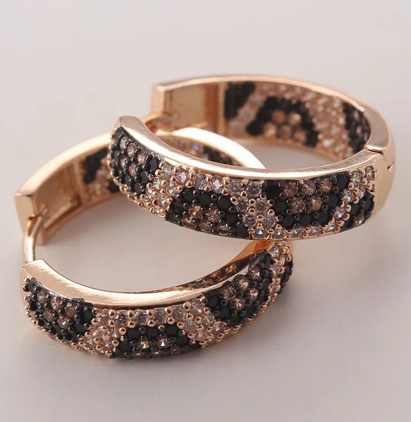 Cheetah Zirconia Hoops
