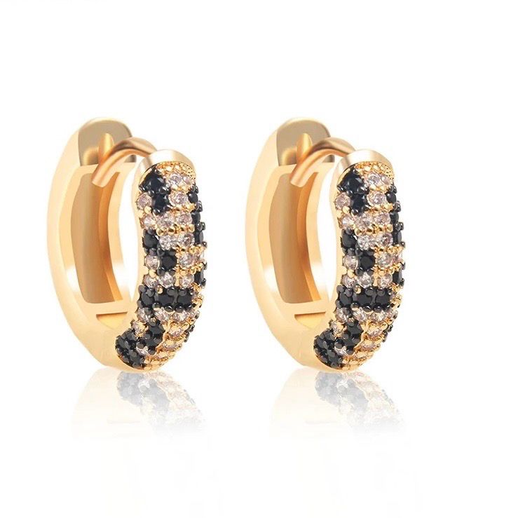 Round hoops Cheetah Earrings
