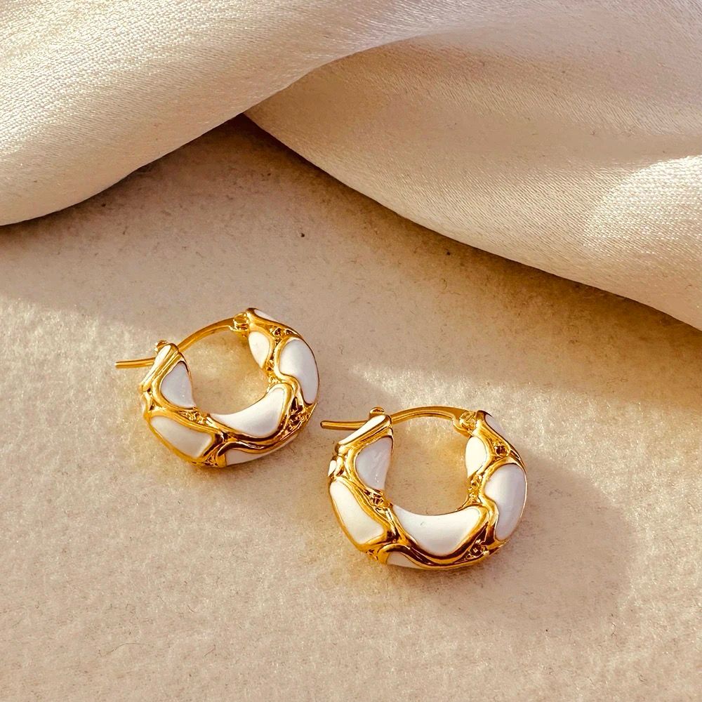 White Metal Earrings