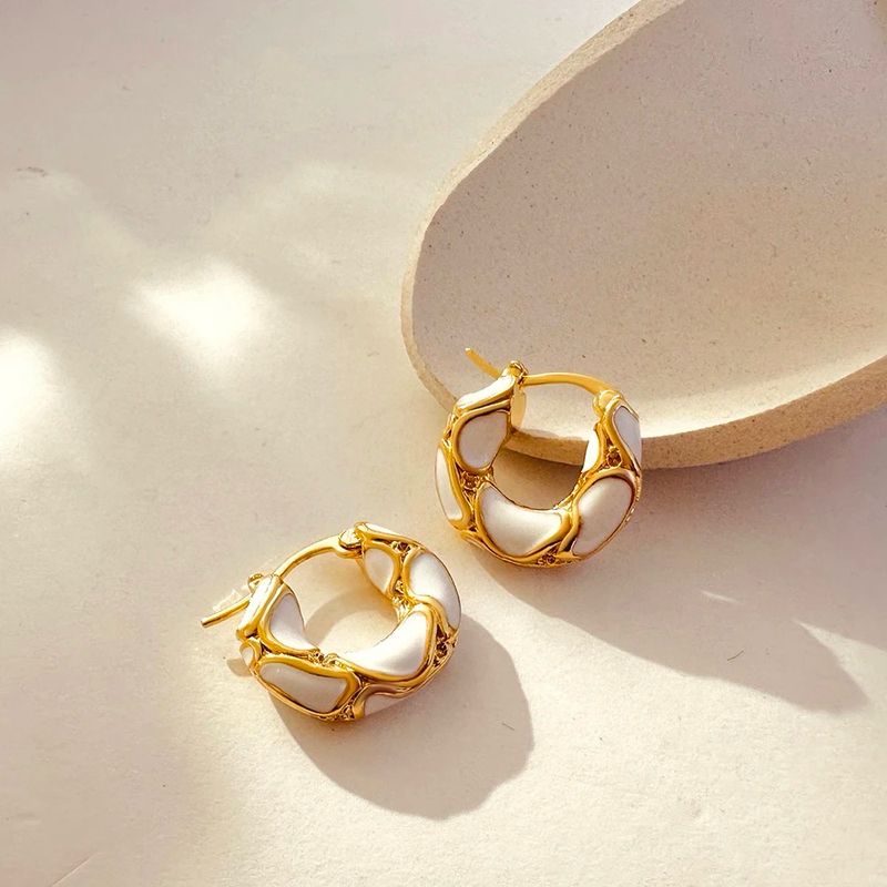 White Metal Earrings