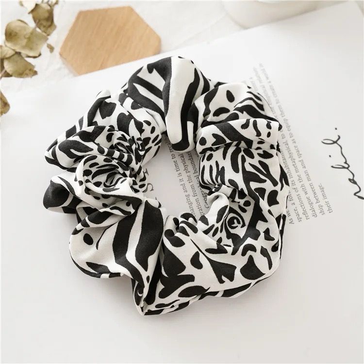 Zebra print scrunchie