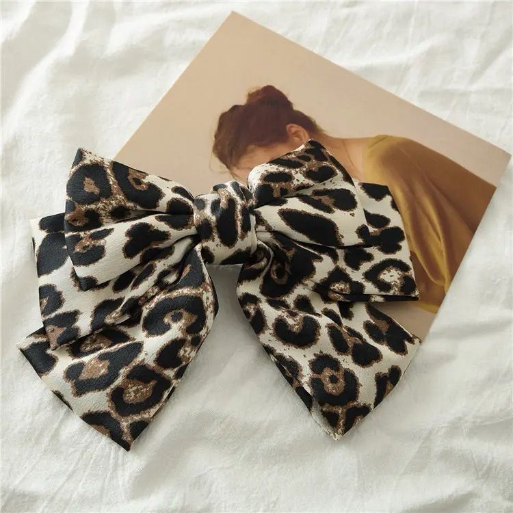 Cheetah print hair bow