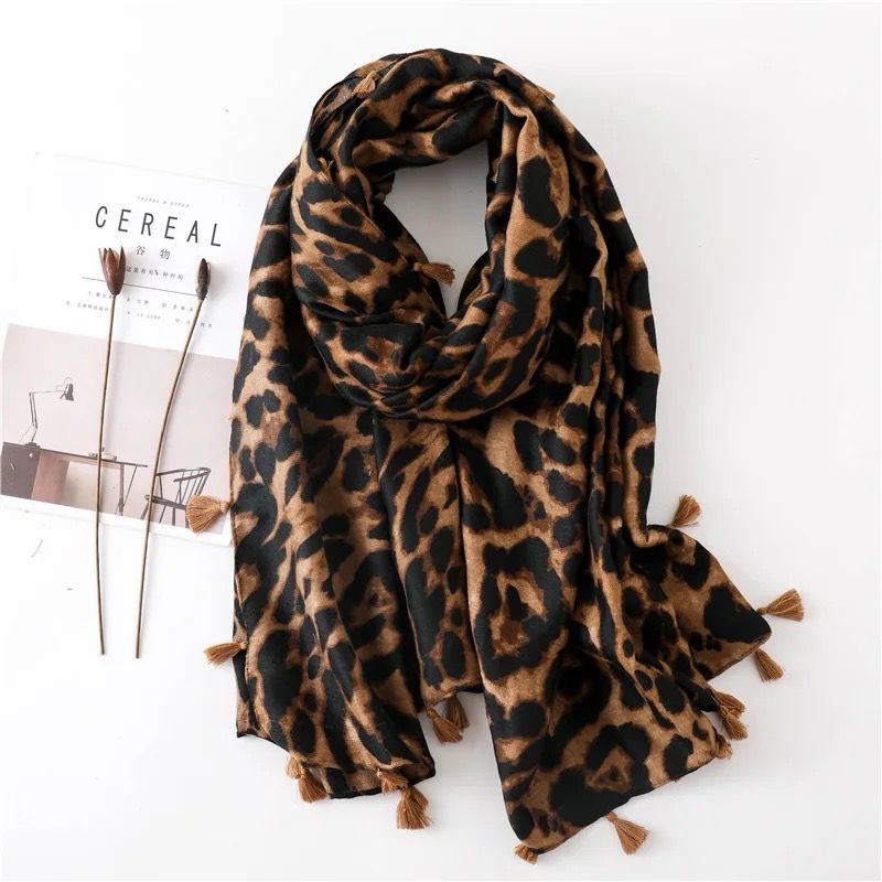 Black Cheetah print Scarf