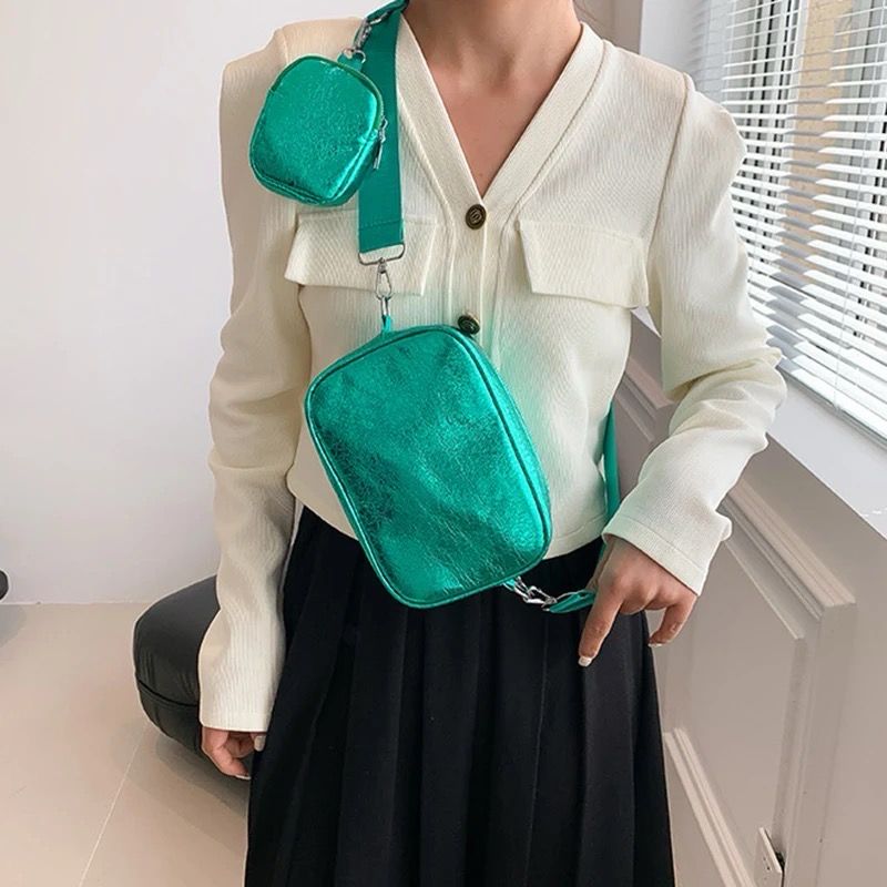Aqua Metalic Bag