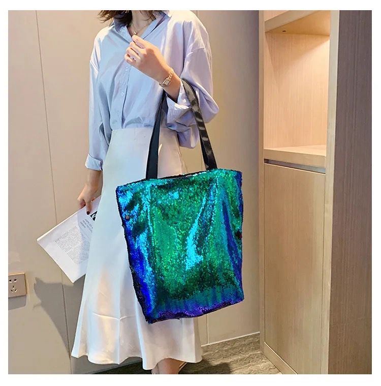 Green-Blue Sequin Bag