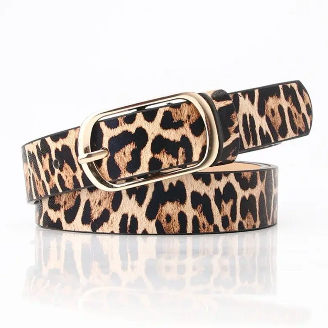 Leopard print belt