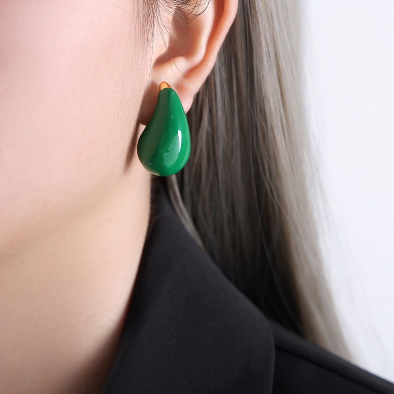 Green Drops Earrings
