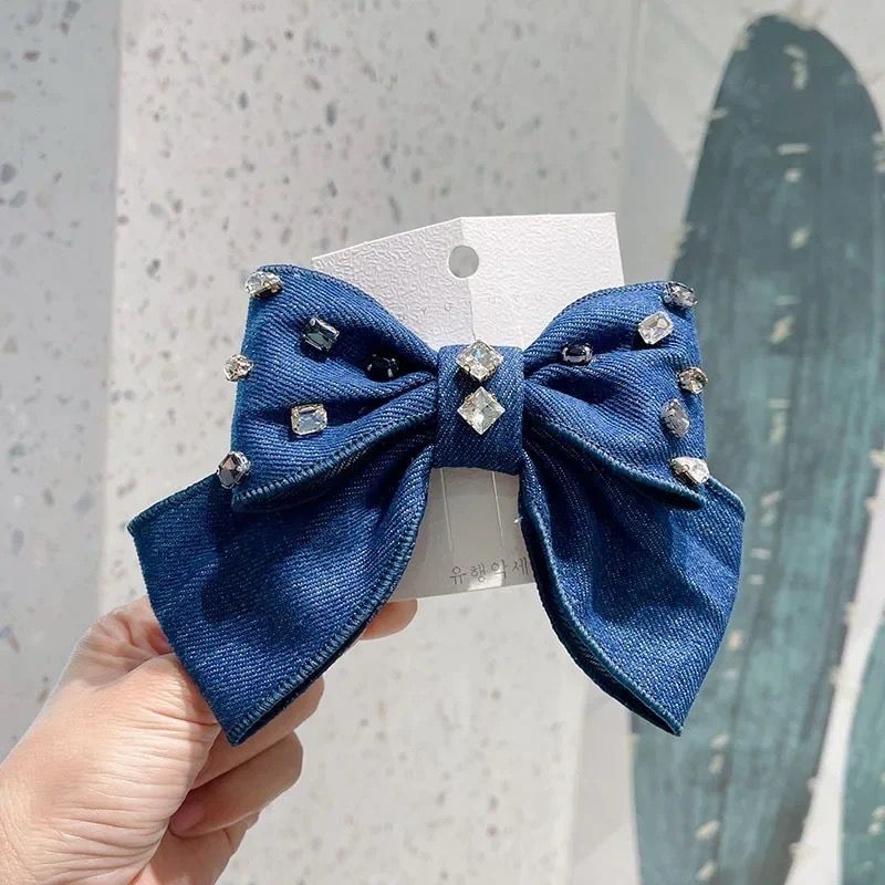 Denim bow Dark Blue