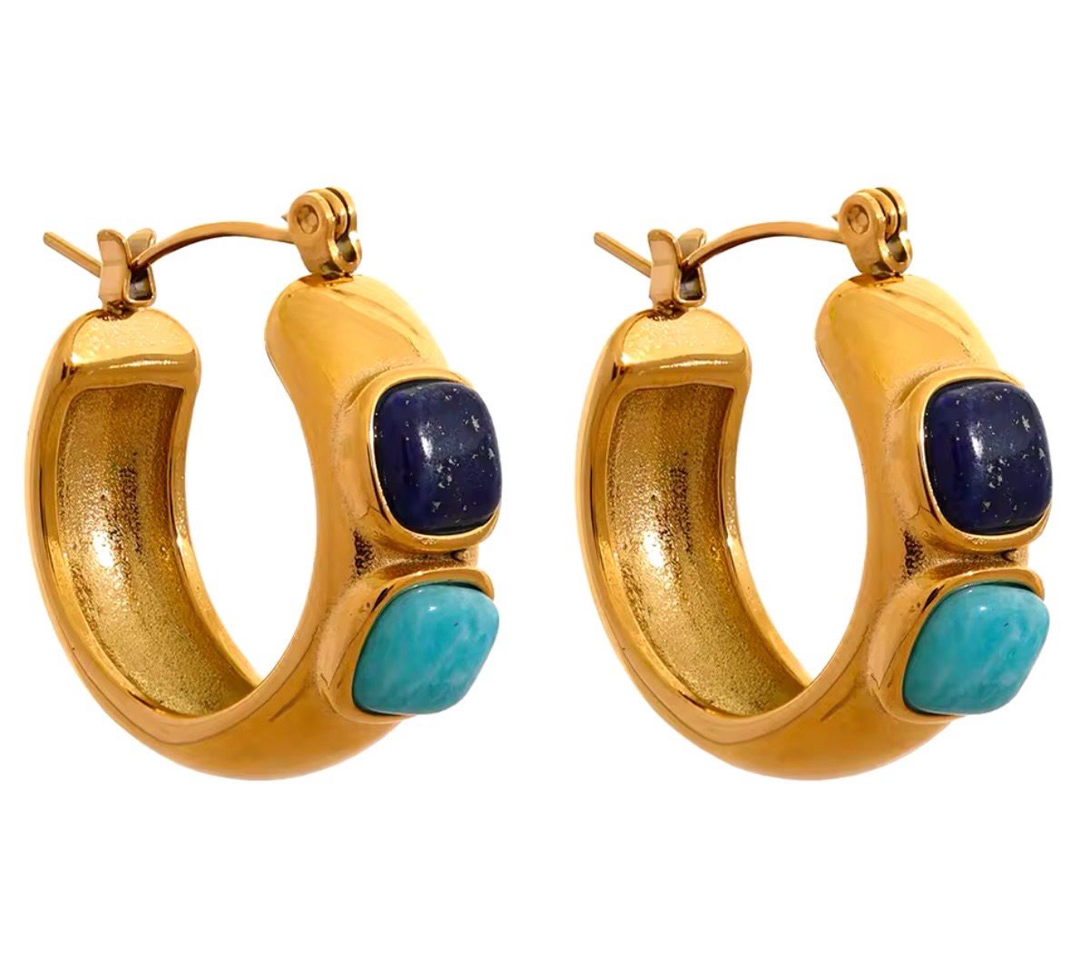 Argollas azul-turquesa