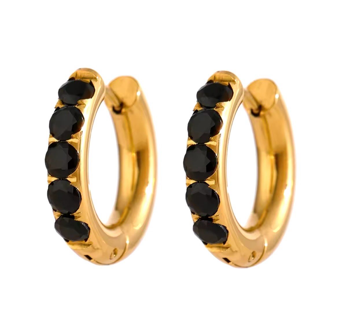 Argollas con Piedras Negras