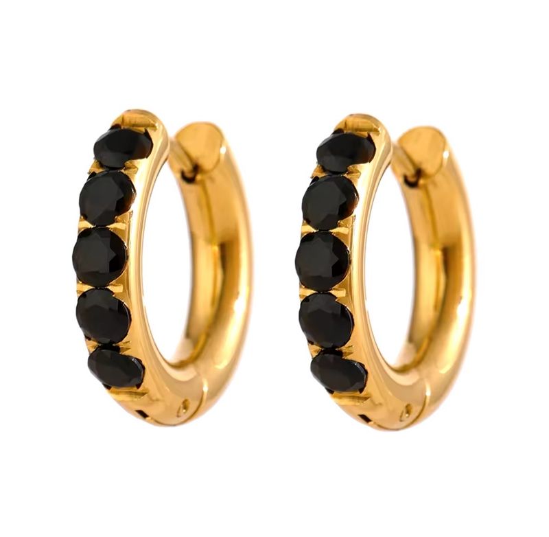 Argollas con Piedras Negras