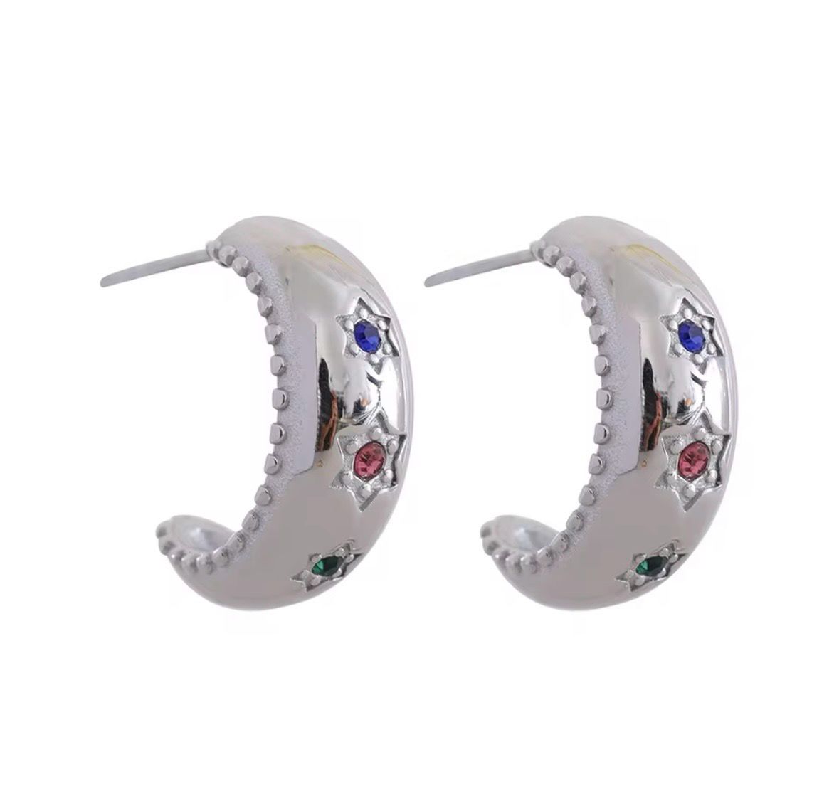 Argollas plateadas con Zirconias