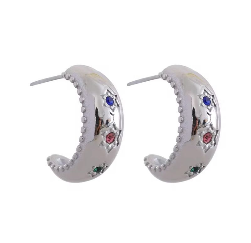 Argollas plateadas con Zirconias