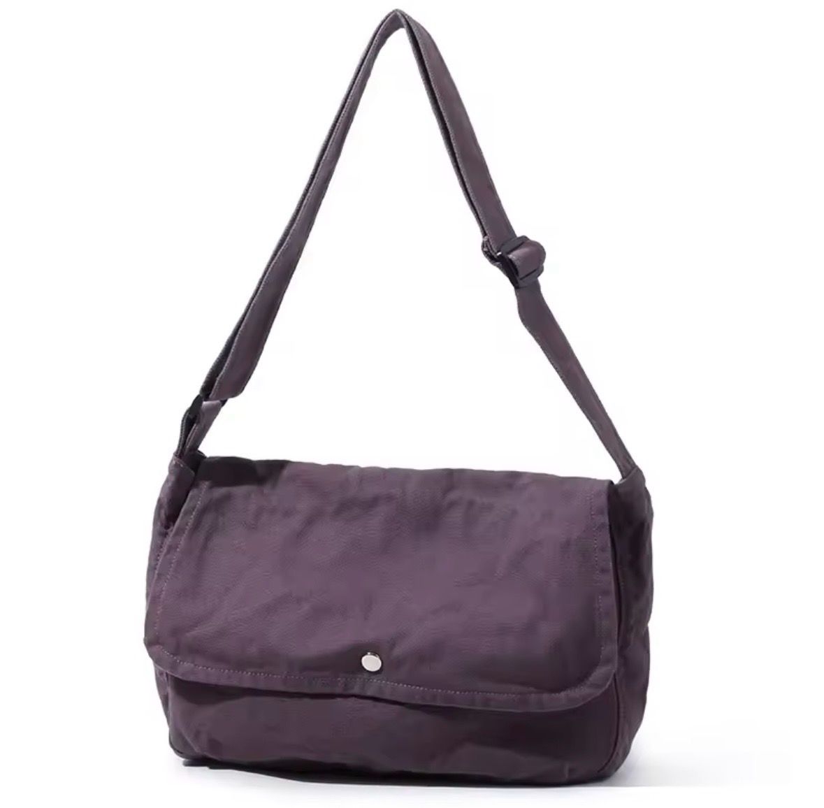 Purple Casual Canva Crossbody Handbag