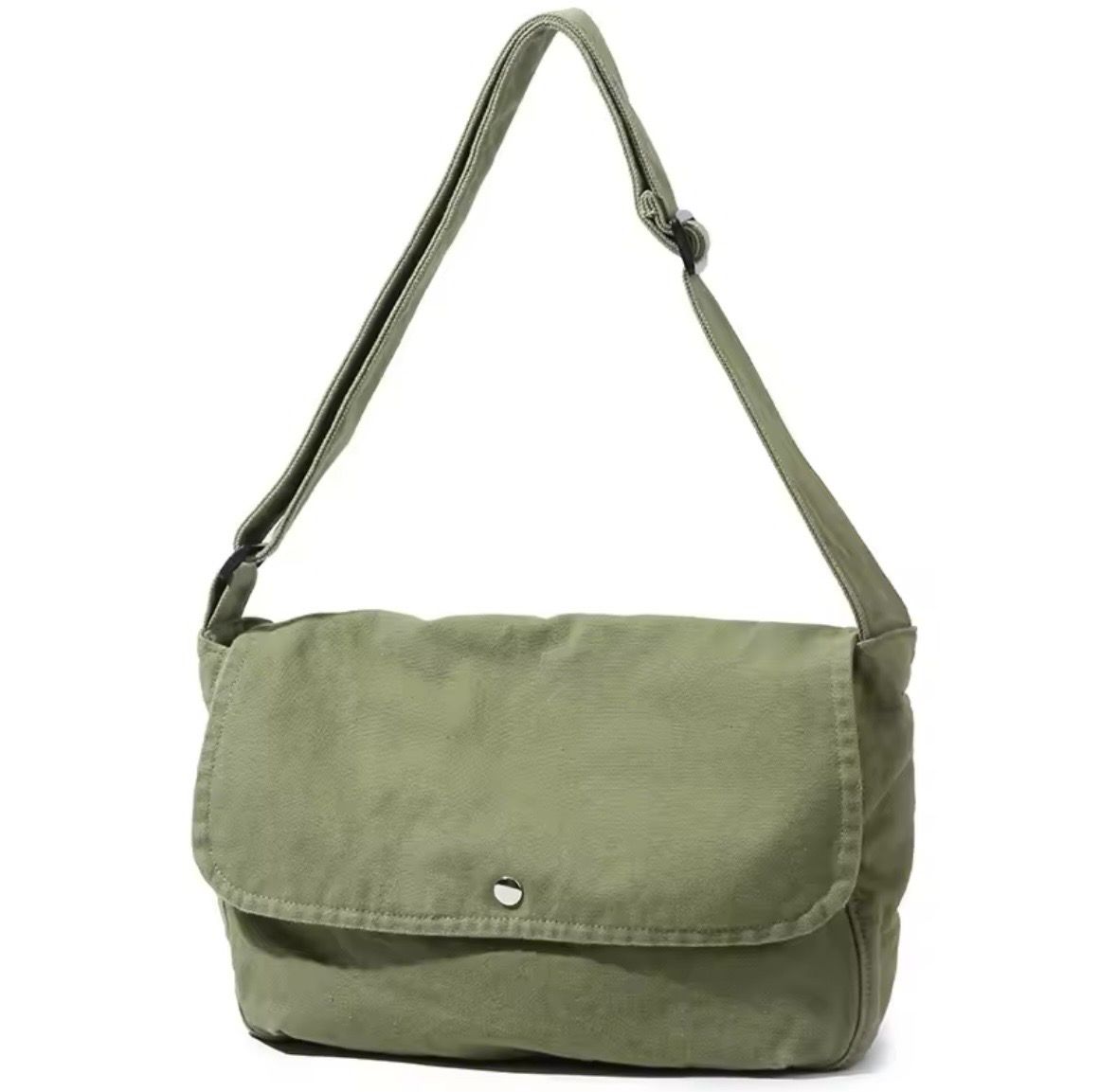 Green olive Casual Canva Crossbody Handbag