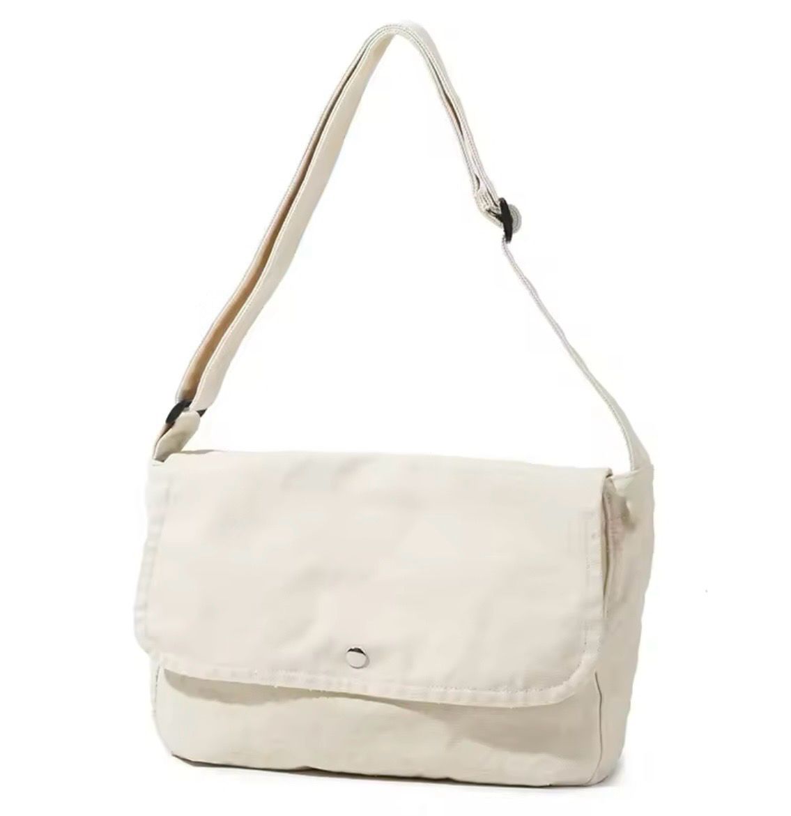 White Casual Canva Crossbody Handbag