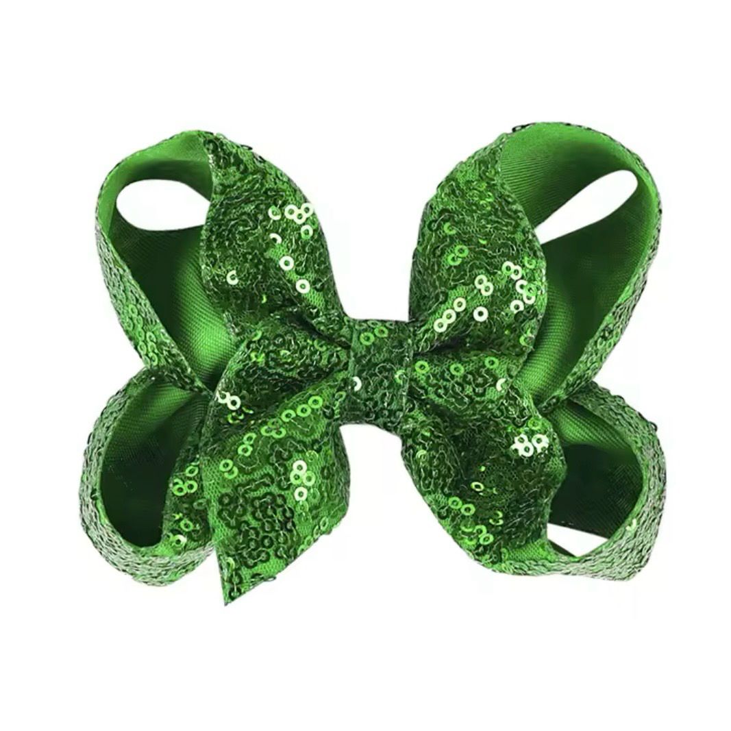 Green Sequin Hairbow