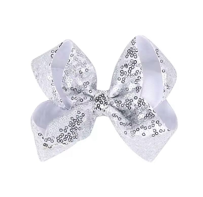 Gray Sequin Hairbow