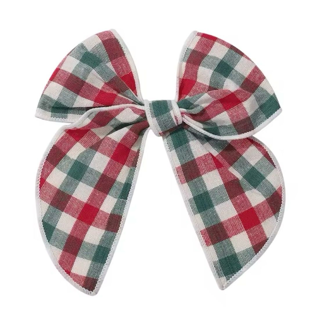 Christmas Buffalo Check Hairbow