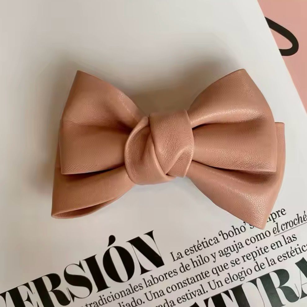 Rosewood Leather Hairbow