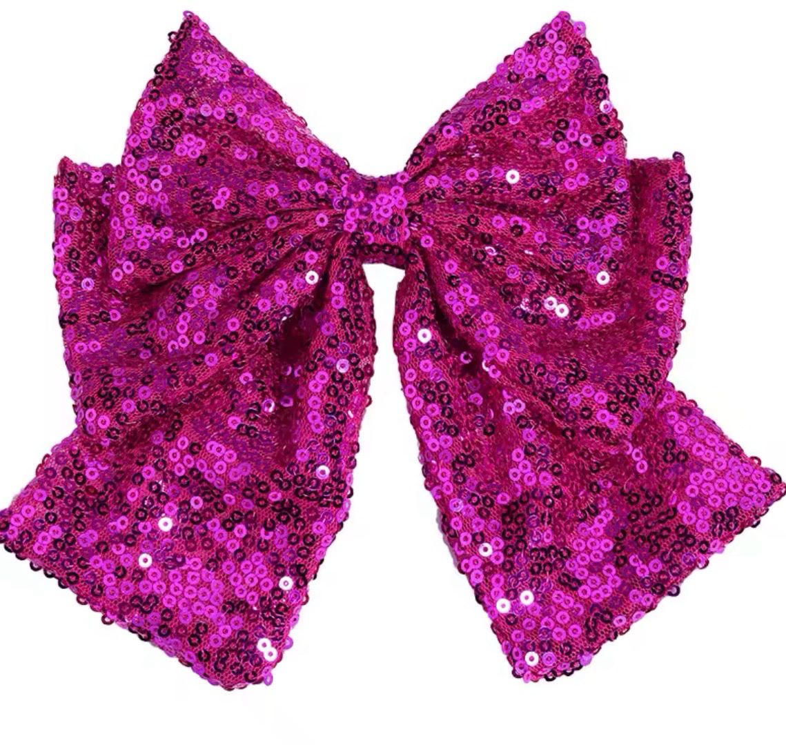 Fucsia Sequin Hairbow