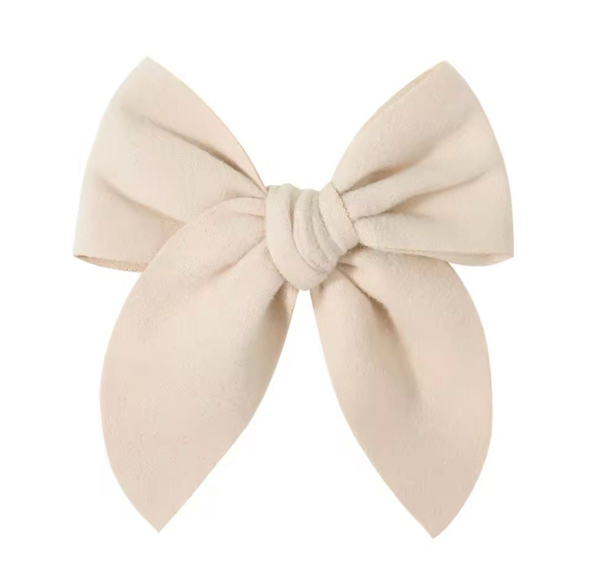 Beige Cotton Hairbow