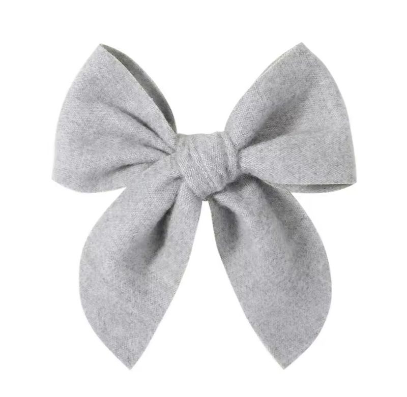 Gray Cotton Hairbow
