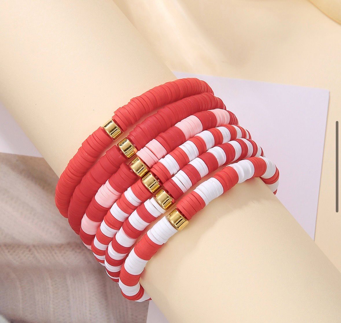 Candy Cane Christmas Bracelet