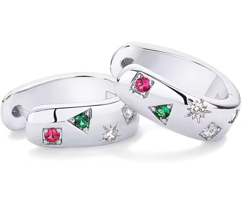 Argollas Navideñas Plateadas