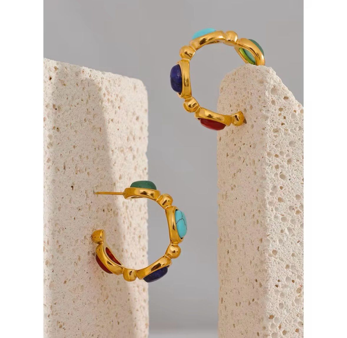 Argollas Piedras de colores