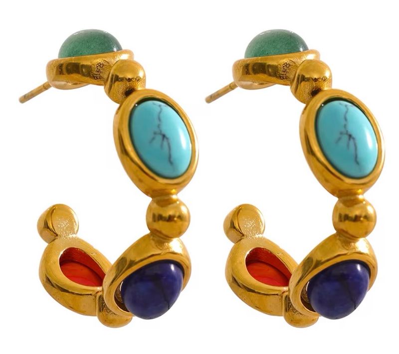 Argollas Piedras de colores