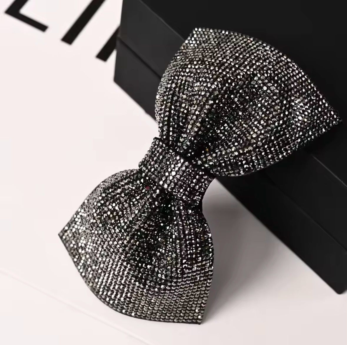 Black Rhinestone Hairbow